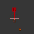 Red Outdoor Basketball Hoop Stand With Backboard Rim Net And Basketball