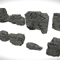 Detailed Textured Cracked Rock Components For Multiple Scene Building Decoration 3d model