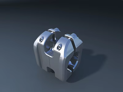 Smart Machine Metal Component With Symmetric Mechanical Structure And Screw Fasteners 3d model