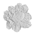 Intricate White Peony Carving With Detailed Petals For Wall Decor