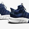 Stylish Blue Lace Up Sneakers With White Sole And Stripes