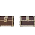 Vintage Decorative Treasure Chests With Metal Rivets And Leather Straps
