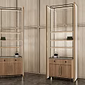 Light Luxury New Chinese Style Decorative Cabinet Tea Cabinet Bookcase Display Cabinet Container Shelf 3d model