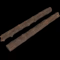 Natural Stone Wood Logs With Rough Dark Brown Surface On Black Background 3d model