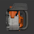 Orange And Gray Handheld Electric Chainsaw Hardware Tool With Long Chain Blade 3d model