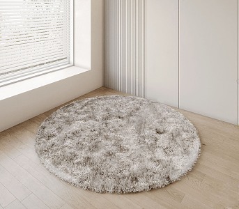 Modern round carpet solid plush round carpet 3d model