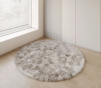 Modern round carpet solid plush round carpet 3d model