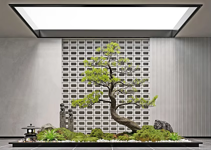 New Chinese Style Landscape Sketch Courtyard Landscape Sketch Plant Landscape Sculpture Landscape Tree Flowers and Plants Shrubs Green Plant Indoor Plant Landscaping 3d model