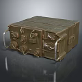 Vintage Military Style Green Metal Storage Box With Latches And Handles