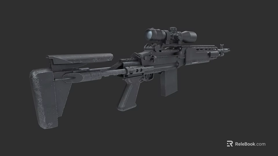 Tactical Sniper Rifle With High Power Scope And Ergonomic Grip Design 3d model