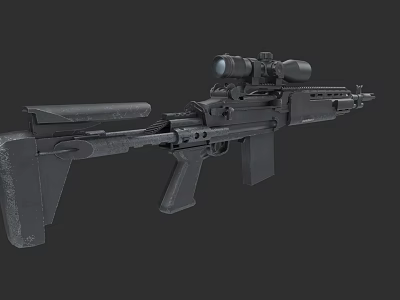 Tactical Sniper Rifle With High Power Scope And Ergonomic Grip Design 3d model
