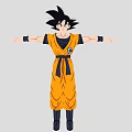 Anime Character Goku In Orange Martial Arts Outfit With Spiky Black Hair And Outstretched Arms
