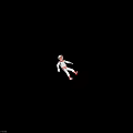 3D Cartoon Astronaut In White Spacesuit With Red Stripes Floating Pose