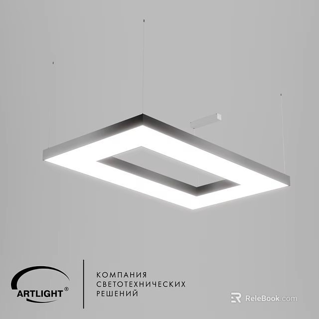 Modern Square LED Pendant Light with Minimalist Design for Contemporary Interiors 3d model 