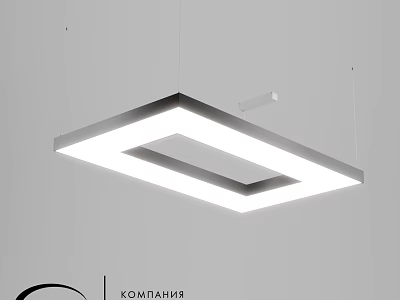 Modern Square LED Pendant Light with Minimalist Design for Contemporary Interiors 3d model
