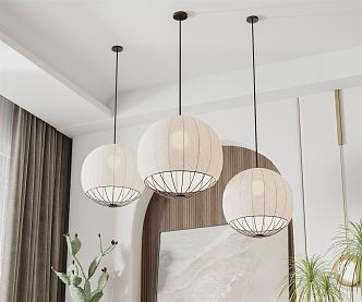 Modern chandelier lantern chandelier combination 3d model