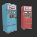 Vintage Commercial Vending Machines With Blue And Red Retro Design