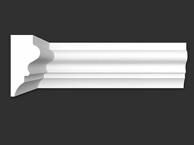 White Decorative Architectural Molding With Intricate Design For Interior Decoration 3d model