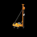 Yellow Industrial Drilling Rig With Crawler Chassis Long Drill Pipe And Operator Cabin 3d model