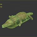 Realistic Crocodile Statue With Textured Scaly Skin In Lying Position For Home Decoration