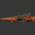 Orange Streamlined Spaceship Model With Black Accents Cockpit And Shiny Surface Design 3d model