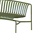Green Two Seater Sofa With Metal Frame Slatted Back And Comfortable Cushion