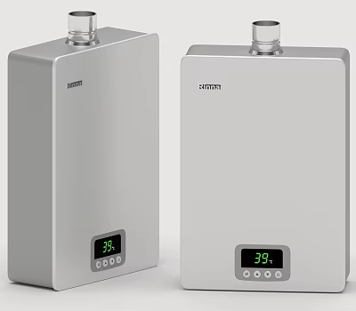 DEMAGE Silver Water Heaters With Digital Temperature Display Two Units Modern Design 3d model