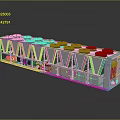 Modern Display Shelf With Multiple Tiers And Black Top Storage Compartments 3d model
