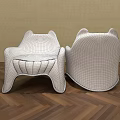 Cute Animal Shaped Children's Chairs with Light Yellow and Blue Colors in Wooden Floor Room