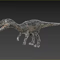 Realistic Dinosaur Model With Scaly Skin Open Mouth And Leather Strap On Body