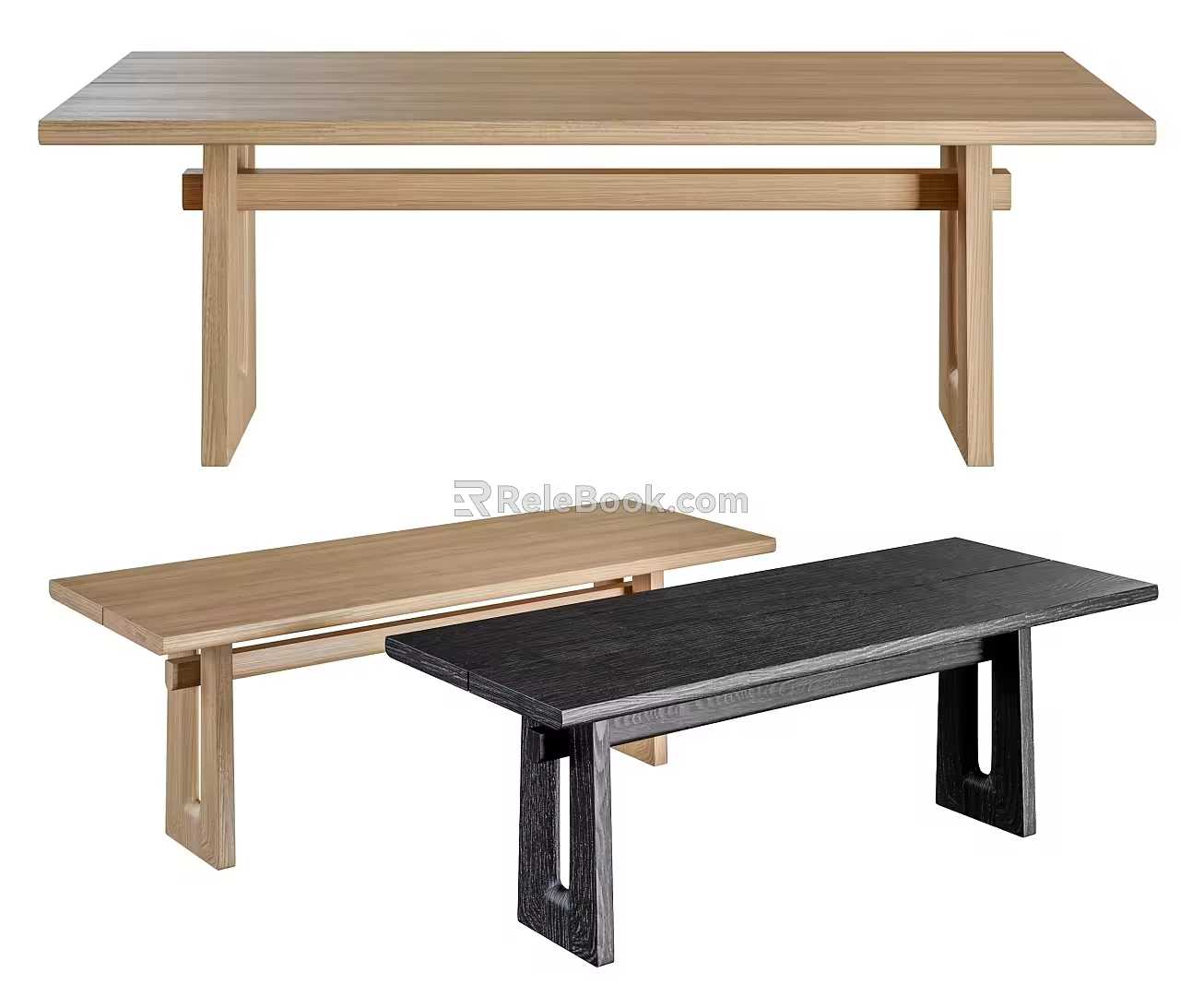 Modern Dining Table Rectangular Dining Table 3d model