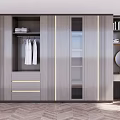 Modern Cloakroom Wardrobe Cloakroom Integrated Table Desk Bookcase Dressing Table 3d model