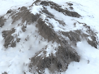 mountain terrain of snow mountain range 3d model