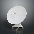 White Satellite Dish With Sturdy Mounting Stand And Dish Shaped Design 3d model
