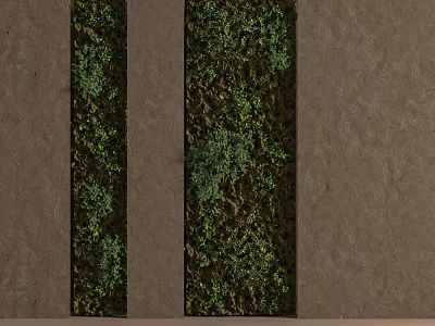 Lush Vertical Living Plant Wall Decorating Indoor Space With Natural Green Foliage 3d model