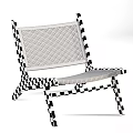 Stylish Modern Leisure Chair Featuring Black Wooden Frame And Beige Woven Seat