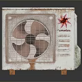 Rusty Haier Air Conditioner With Red Flower Decoration And Weathered Exterior