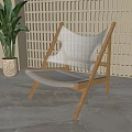 Modern Leisure Chair With Wooden Frame Transparent Seat By Lattice Wall And Green Plant Indoor