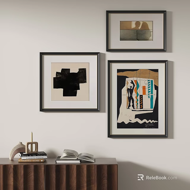 Abstract Paintings Wall Art With Framed Creative Designs For Home Interior Decor 3d model