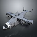 Realistic Detailed Gray Military Aircraft Model With Cockpit Wings And Engines