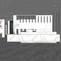 Modern Office Reception Area Interior With White Reception Desk Marble Floor Background Wall And Lighting