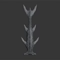 Detailed Prehistoric Marine Reptile Sculpture With Gray Textured Skin Long Tail And Broad Head