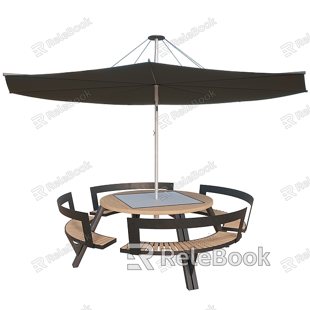 Outdoor Leisure Chair Combination Outdoor Chair Round Table and Chair Leisure Seat Sunshade Chair model