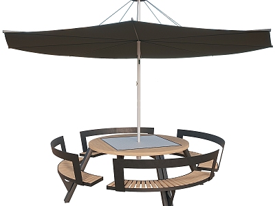 Outdoor Leisure Chair Combination Outdoor Chair Round Table and Chair Leisure Seat Sunshade Chair model