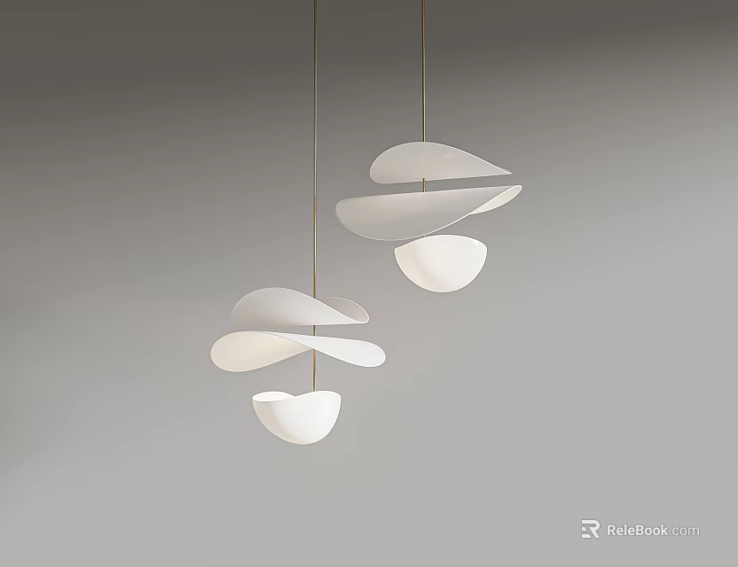 Modern Pendant Light With Unique White Multi Layered Design For Contemporary Interiors 3d model 
