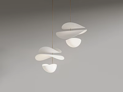 Modern Pendant Light With Unique White Multi Layered Design For Contemporary Interiors 3d model