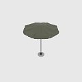 Green Outdoor Umbrella with Striped Canopy Sturdy Frame and Stable Base for Patio Shade
