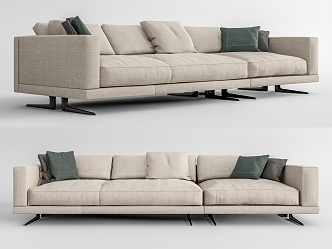 Modern three-seat sofa multiplayer sofa 3d model