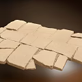 Natural Stone Ground Paving with Irregular Beige Slabs and Seam Details