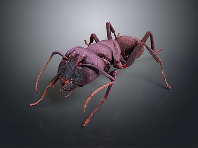 Detailed 3D Render of Ant With Long Antennae and Segmented Body Structure 3d model